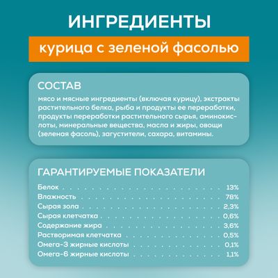 Влажный корм Purina ONE для стерилизованных кошек Курица с зелеными бобами 75г