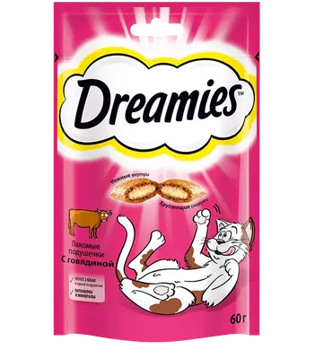 Лакомство для кошек Dreamies с добавлением говядины 8*60г