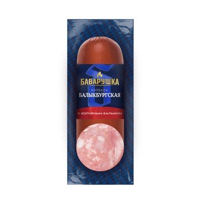 Колбаса в/к Баварушка Балыкбургская с копченым балыком срез в/у 0,35 кг