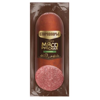 Колбаса в/к Салями Мясорубская с рубленым шпиком срез в/у 0,35 кг