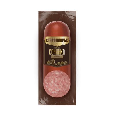 Колбаса п/к Стародворье Сочинка срез зернистая с сочной грудинкой 0,3 кг