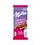 Шоколад Milka молочный с двухслойной начинкой: малиновая начинка и нежная начинка со вкусом малины 80гх20шт