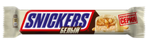 Шоколадный батончик Snickers Белый с карамелью, арахисом и нугой, 81 г