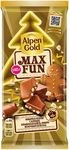 Шоколад Alpen Gold Max Fun молочный Имбирное печенье, имбирь и взрывная карамель 140 г