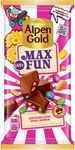 Шоколад Alpen Gold Max Fun молочный Шоколадное драже, арахис, карамель 140г