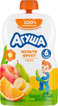 Пюре фруктовое Агуша Мультифрукт, пауч, 90г 