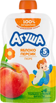 Пюре фруктовое Агуша Яблоко-персик , пауч, 90г