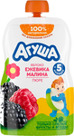 Пюре фруктовое Агуша Яблоко-ежевика-малина, пауч, 90г