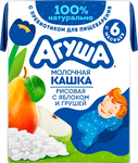 Каша молочная 2,7% Агуша Засыпай-ка Рисовая Яблоко-Груша, 200мл (10шт)
