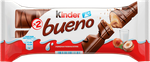 Вафли Kinder Bueno, покрытые молочным шоколадом, с молочно-ореховой начинкой, 43 г