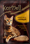 Корм KorMell консервированный полнорационный для кошек с курицей паштет пауч 75 гр