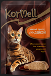Корм KorMell консервированный полнорационный для кошек с индейкой паштет пауч 75 гр