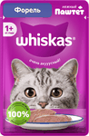 Влажный корм для кошек Whiskas паштет с добавлением форели, 75г
