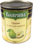 Груши 850 мл (12) половинки в легком сиропе ж/б Боярин имп