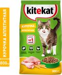 Сухой полнорационный корм Kitekat для взрослых кошек Курочка Аппетитная, 800г