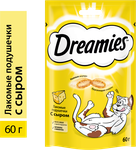 Лакомство для кошек Dreamies подушечки с сыром, 60г