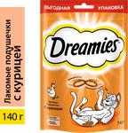 Лакомство для кошек Dreamies подушечки с курицей, 140г