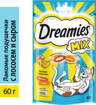 Лакомство для кошек Dreamies MIX подушечки с лососем и сыром, 60г