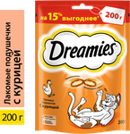 Лакомство для кошек Dreamies подушечки с курицей, 200г