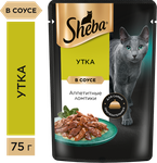 Влажный корм для кошек Sheba Ломтики в соусе с уткой, 28х75г