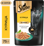 Влажный корм для кошек Sheba Ломтики в соусе с курицей, 28х75г