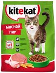 Сухой полнорационный корм Kitekat для взрослых кошек «Мясной Пир», 350г