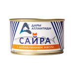 Сайра Дары Атлантиды натуральная с добавлением масла 240г ж/б с/к