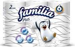 Бумага туалетная Familia plus двухслойная белая 6шт *16