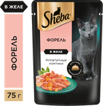 Влажный корм для кошек SHEBA® с форелью. «Ломтики в желе. Форель», 75г