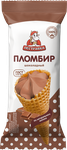 Мороженое Пестравка рожок пломбир шоколадный 110г