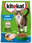 Сухой полнорационный корм Kitekat для взрослых кошек Улов Рыбака, 1,3кг