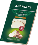 Сыр Аланталь плавленный копченый с грибами, 40%, слайсы 150г
