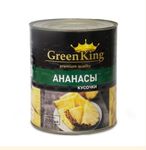 Ананасы Green King кусочки в легком сиропе ж/б 3100 мл (сухой вес 1840г) 730 суток