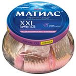 Филе-кус сельди Матиас атл.слабос XXL отборный по-скандинавски с клюквой в масле 260г