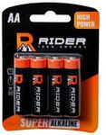 Батарейки Райдер супер щелочные (алкалиновые) + АA, LR6, 1.5 В, 4 шт. 8/20 Батарейки Райдер супер щелочные (алкалиновые) + АA, LR6, 1.5 В, 4 шт. 8/20