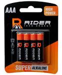 Батарейки Райдер супер щелочные (алкалиновые) + АAA, LR03, 1.5 В, 4 шт. 8/30 Батарейки Райдер супер щелочные (алкалиновые) + АAA, LR03, 1.5 В, 4 шт. 8/30