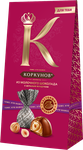 Шоколадные конфеты Коркунов из молочного шоколада с цельным фундуком и светлой ореховой начинкой, 64 г