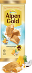 Шоколад белый ALPEN GOLD Альпен Гольд Пинаколада в белом шоколаде с фруктовыми кусочками со вкусом манго, ананаса, маракуйи, с кокосовой стружкой и воздушным рисом; 80 г