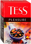 Чай черный Tess Pleasure с шиповником и яблоком, листовой, 100г