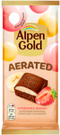 Шоколад Alpen Gold молочный пористый AERATED с клубнично-банановой начинкой, 75г